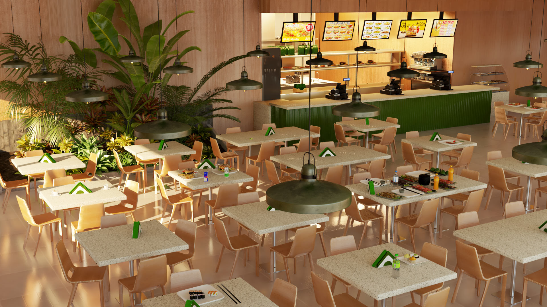 restaurant bio - Graphiste architecture 3d freelance