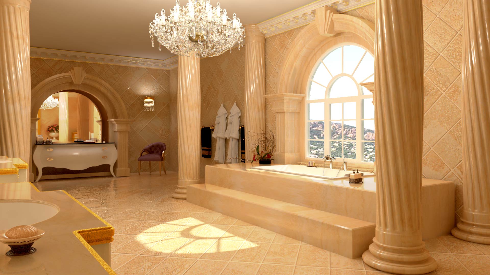 Designer 3D salle de bain hôtel de luxe