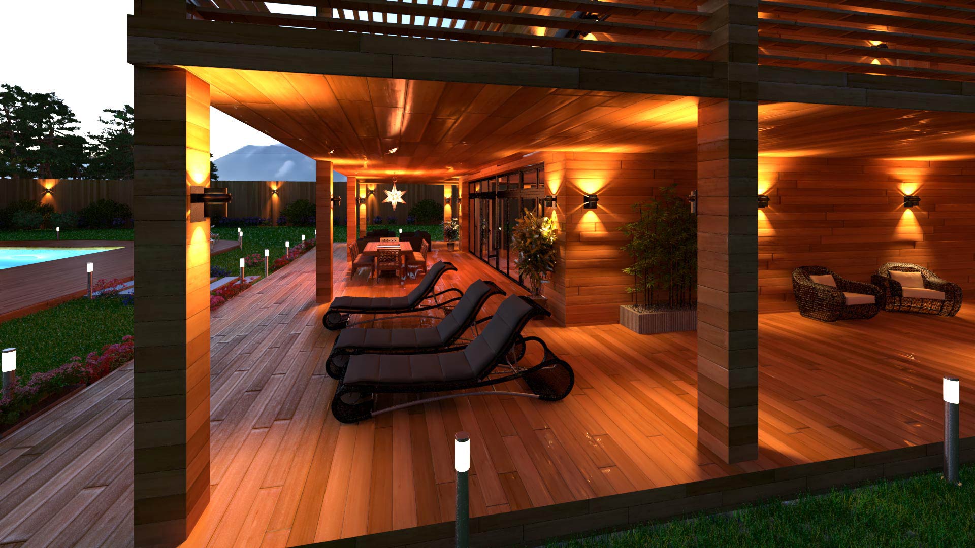 Graphiste 3d perspective maison en bois