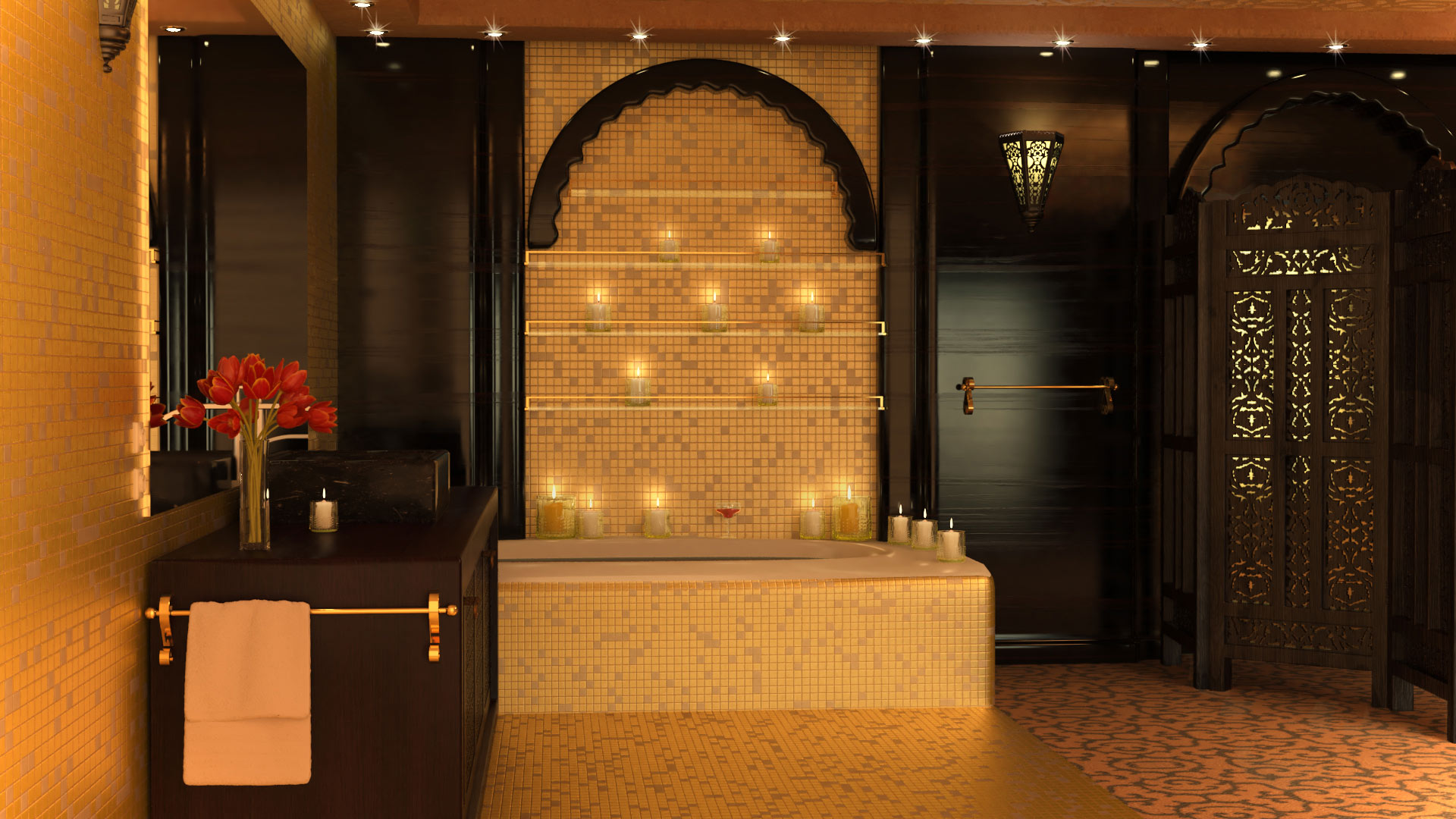 Graphiste 3d architecture d'intérieur pour l'hôtellerie, design de salle de bain