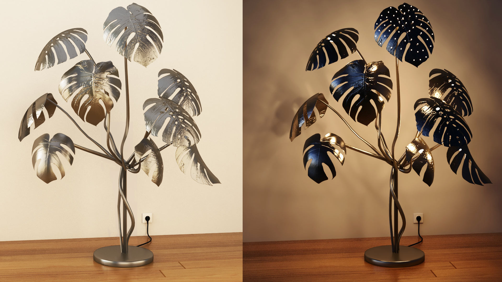 Modélisation 3d sculpture lampadaire