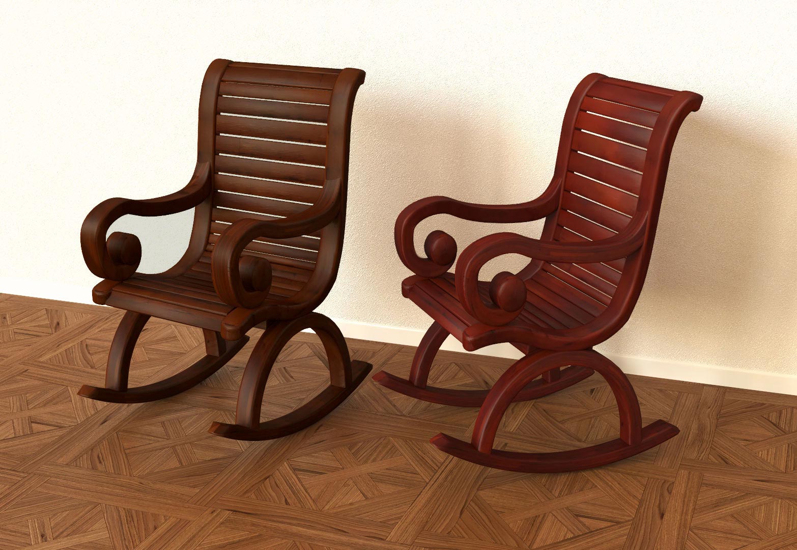 Graphiste 3d design de mobilier rocking chair