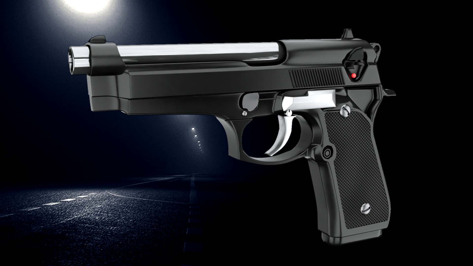 Modélisation et rendu 3d d'armes, revolver Beretta - Graphiste 3D freelance 