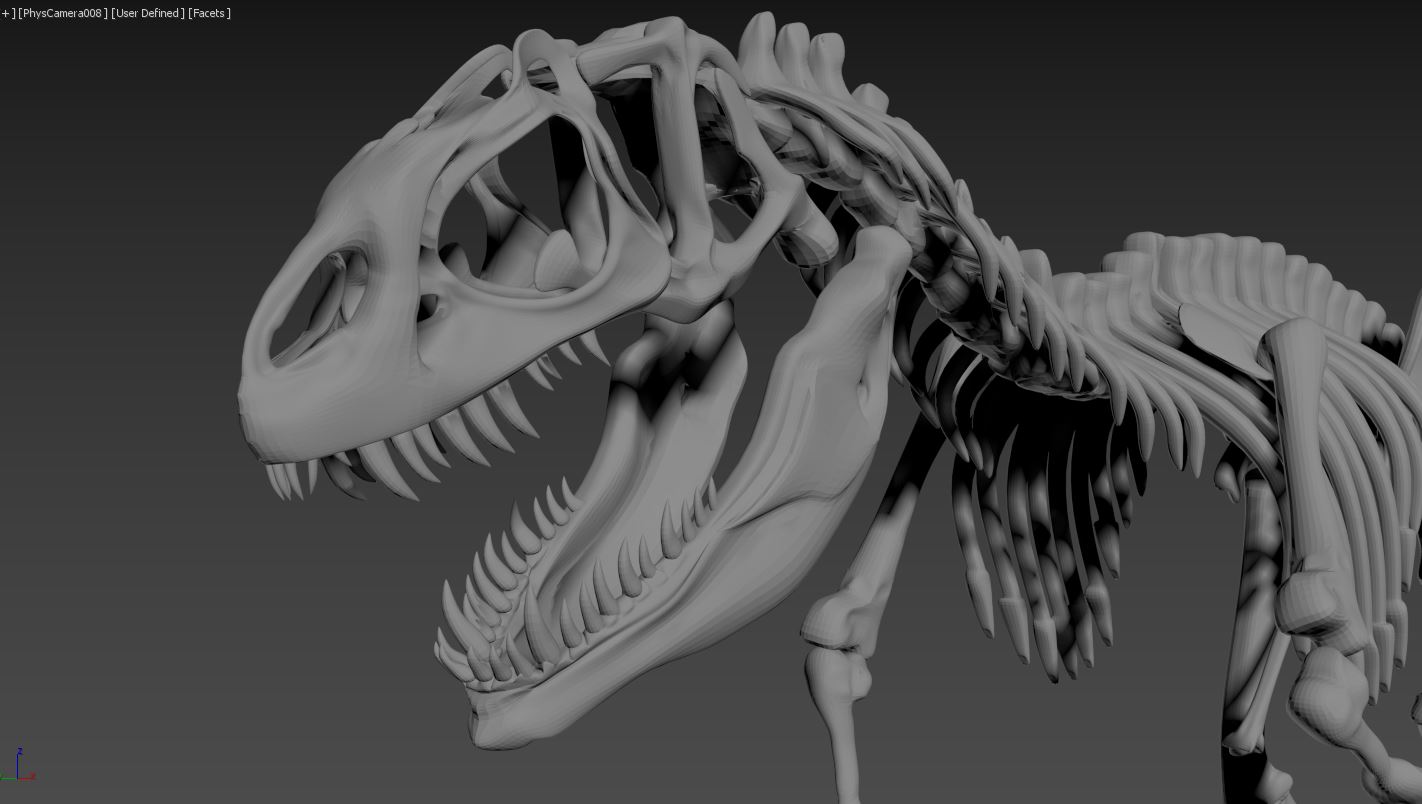 Modelage 3d squelette dinosaure tyrex, - Graphiste 3D freelance